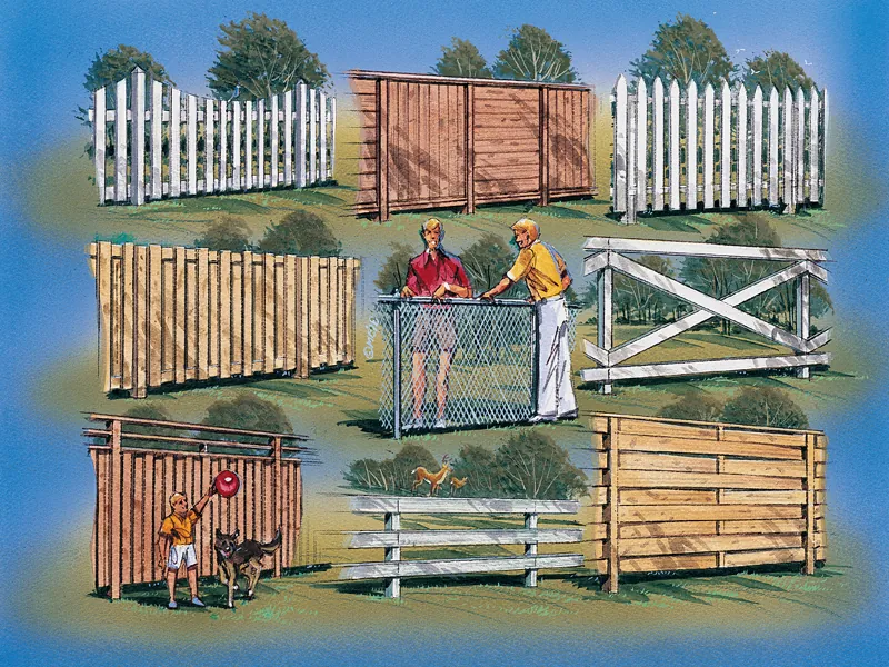 Nine styles of fences and gates including full and partial privacy styles