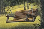 All wood porch swing has great country style