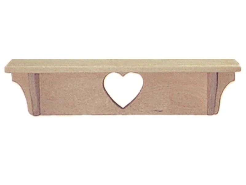 24" heart shelf adds a charming place to display all sorts of items in a bedroom, kitchen or other space