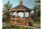 All wood octagon gazebo with rustic style
