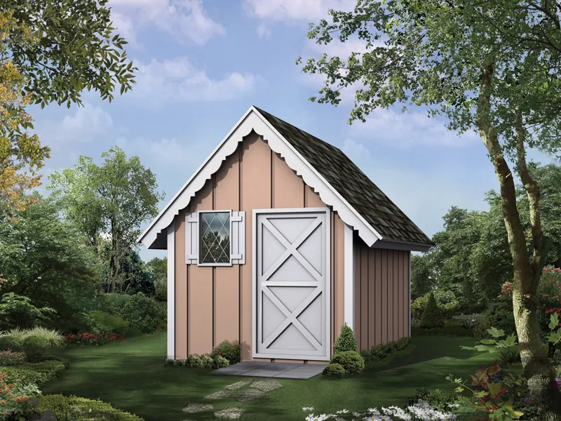 This charming playhouse/storage shed is a versatile structure that can adapt to your family's needs