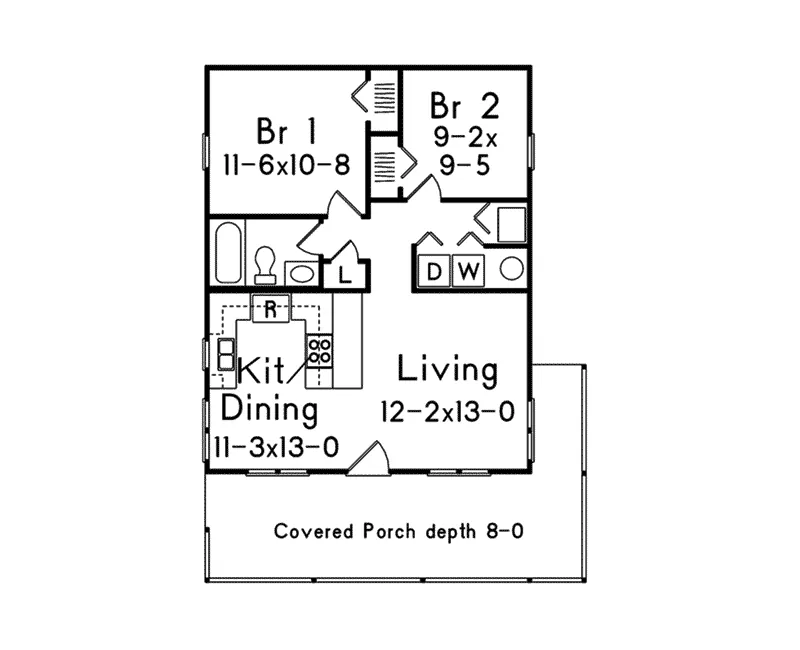 Ranch House Plan First Floor - Edgebriar Cabin Home 002D-7531 | House Plans and More