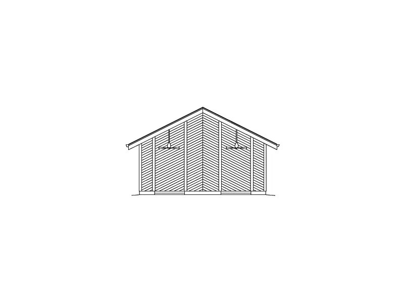 Building Plans Rear Elevation - Ellendale Trail Screen Pavilion 009D-7530 | House Plans and More