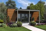 Building Plans Front of Home - Hammel Modern Studio Office 011D-0603 | House Plans and More