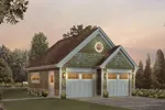 All over shingle siding makes this two-car garage with storage space a classic Cape Cod style