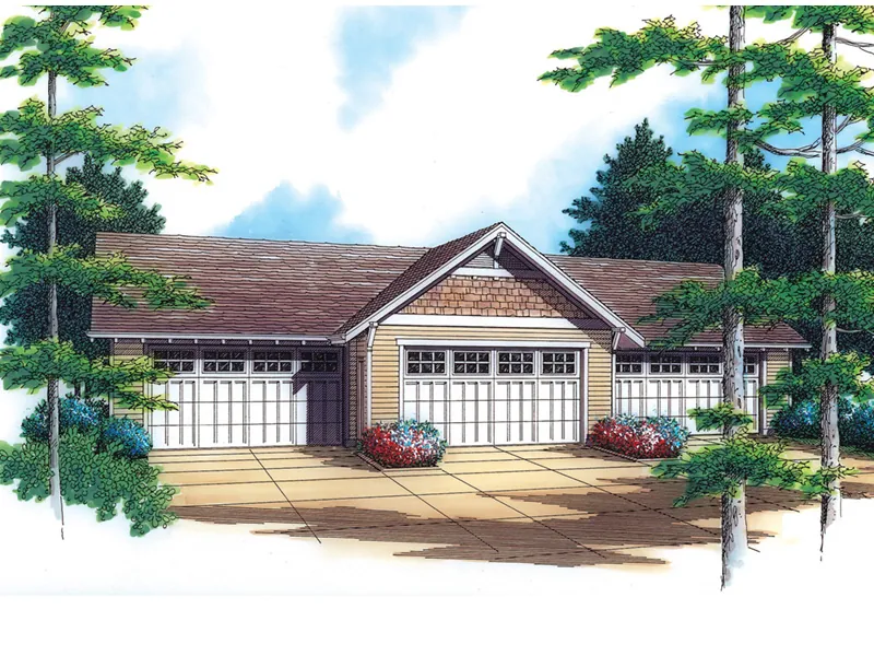 Building Plans Front Image - Larose 4-Car Garage 012D-6001 | House Plans and More