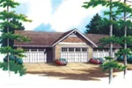 Building Plans Front Image - Larose 4-Car Garage 012D-6001 | House Plans and More