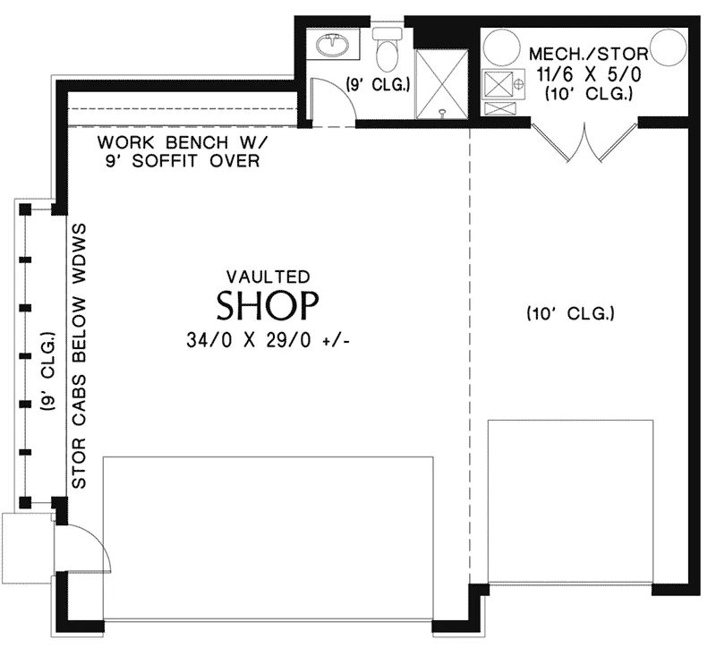 Building Plans First Floor - Morley Garage Workshop 012D-6015 | House Plans and More