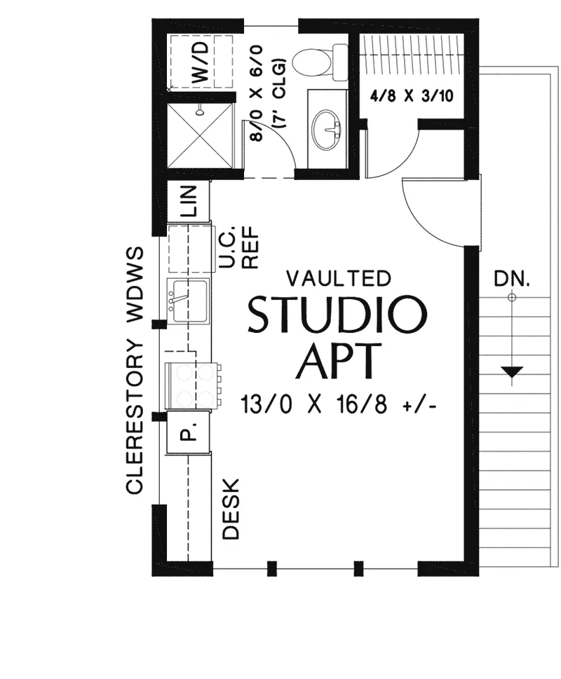 Contemporary House Plan First Floor - Frida Apartment Garage 012D-7506 | House Plans and More