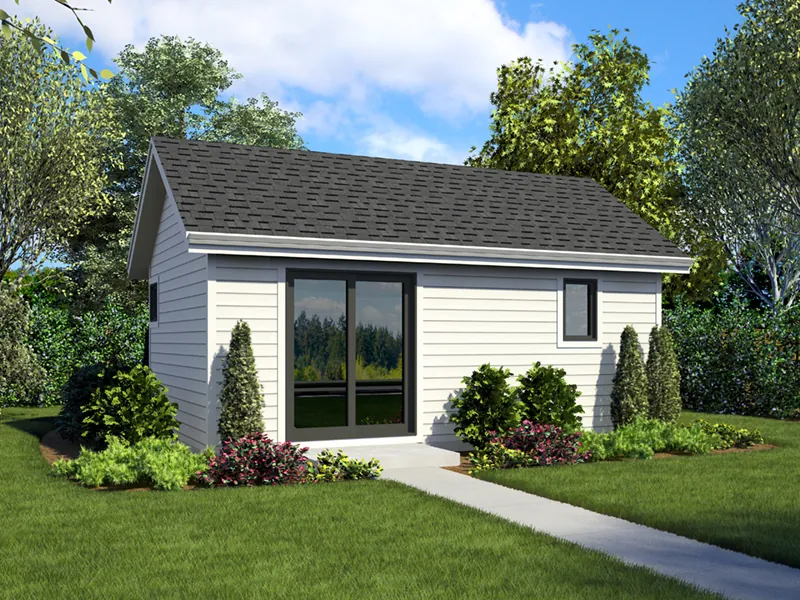 Ranch House Plan Front of Home - Moorpark Modern Studio 012D-7507 | House Plans and More