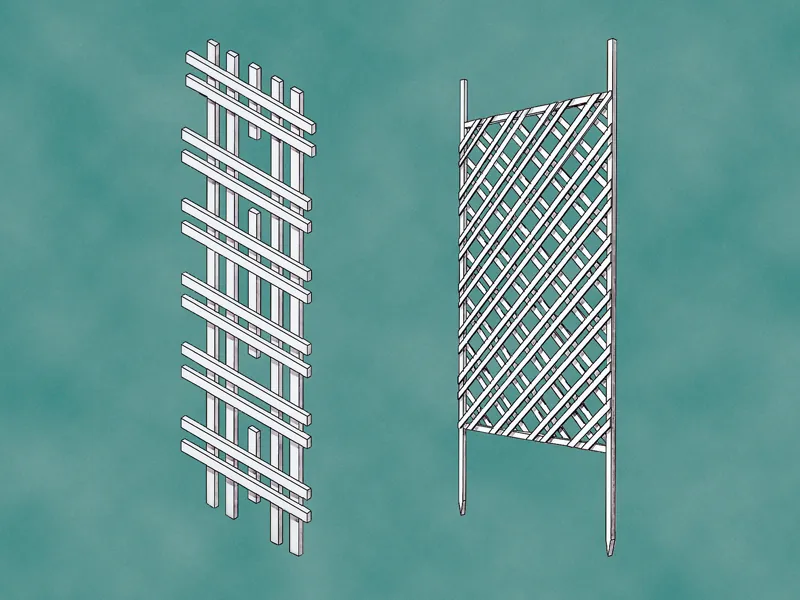 Two trellis projects include a horizontal and diagonal pattern perfect when growing tomatoes or berries
