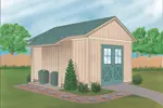 This yard and garden shed is the dieal style for many home plans and has a double door entry