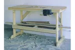 This woodworking bench provides plenty of space for all sorts of handyman projects related to the home