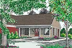 Colonial House Plan Front of House 075D-7501