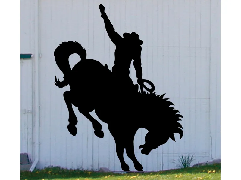 Bucking bronco yard art adds the feel of the true west to your backyard