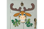 This moosletoe decoration can be hung on a door to greet guests