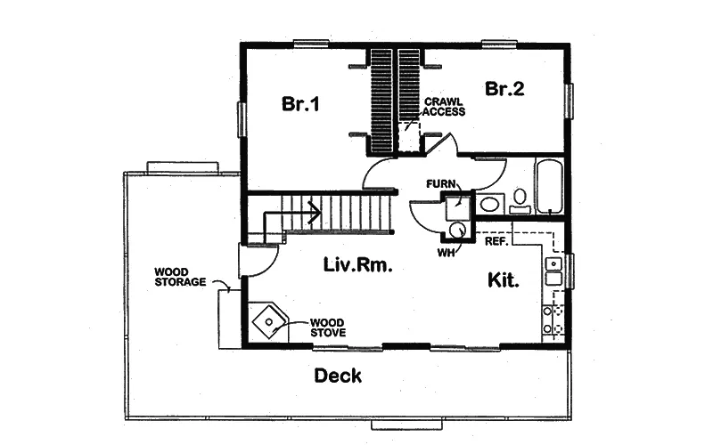 Lake House Plan First Floor - Lavonne Cabin Home 109D-7501 | House Plans and More