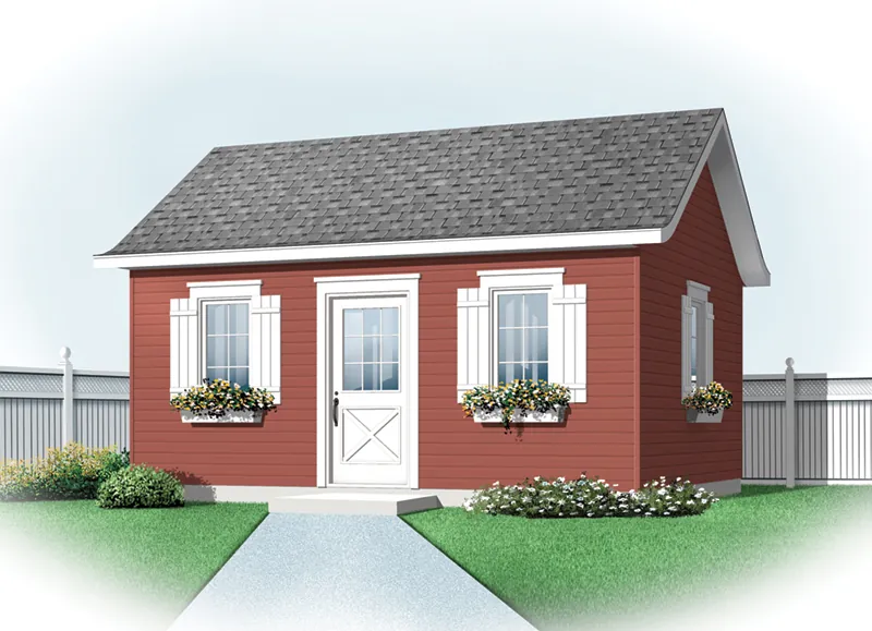 Building Plans Front of Home - Jaclyn Garden Shed 113D-4504 | House Plans and More