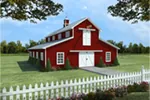 Building Plans Front of Home - Barclay Country Barn Apartment 124D-7504 | House Plans and More