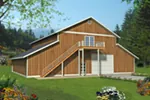 Building Plans Front of Home - Mattox Two-Story Barn 133D-7506 | House Plans and More