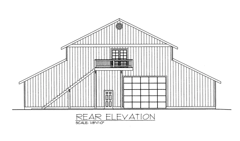 Building Plans Rear Elevation - Mattox Two-Story Barn 133D-7506 | House Plans and More