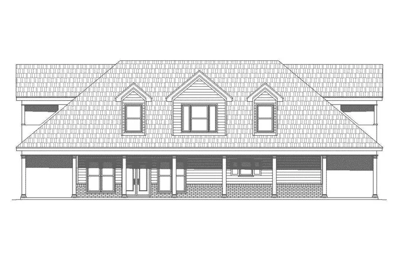 Country House Plan Rear Elevation -  142D-6052 | House Plans and More